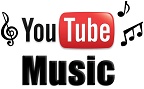 Logo do Youtube estilizado com a palavra Music